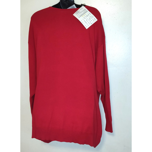 Bob Mackie Wearable Art Sweater PLUS Sz 3X Red Sequinned Embellishments QVC - Picture 8 of 16